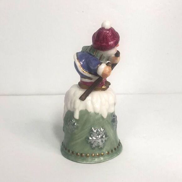 christmas bell snowman skiing bell replacement 5 inch christmas holiday - Picture 5 of 6
